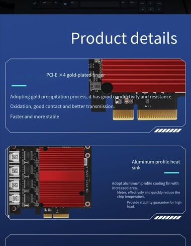 2.5G PCIe Ethernet Card with Intel I226 Chip, 2500Mbps Gigabit Network Adapter to PCIE X4 X8 X16 NIC, PCI Express Gigabit Ethernet Card for Windows 10/11/Linux/PVE/ESXi in Saudi Arabia