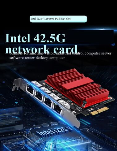 2.5G PCIe Ethernet Card with Intel I226 Chip, 2500Mbps Gigabit Network Adapter to PCIE X4 X8 X16 NIC, PCI Express Gigabit Ethernet Card for Windows 10/11/Linux/PVE/ESXi in Saudi Arabia