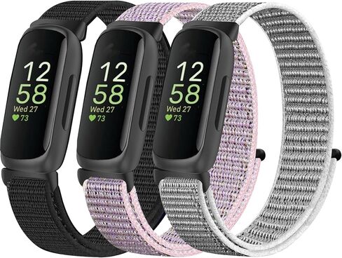 حلقة رياضية من النايلون متوافقة مع Fitbit Inspire 3 Bands/Fitbit Inspire 2، سوار معصم ناعم قابل للتنفس وحزام بديل قابل للتعديل للنساء والرجال in Kuwait