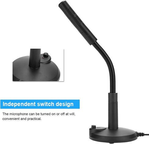 plplaaoo USB Microphone Omnidirectional 360 Degree Rotation Metal Gooseneck with Noise Cancellation Plug Play for Computer Laptop Recording Online Chatting Video Conferencing Black 25.5cm in Saudi Arabia