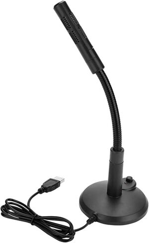 plplaaoo USB Microphone Omnidirectional 360 Degree Rotation Metal Gooseneck with Noise Cancellation Plug Play for Computer Laptop Recording Online Chatting Video Conferencing Black 25.5cm in Saudi Arabia