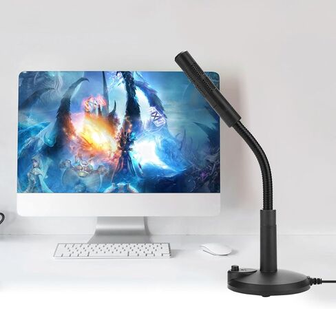 plplaaoo USB Microphone Omnidirectional 360 Degree Rotation Metal Gooseneck with Noise Cancellation Plug Play for Computer Laptop Recording Online Chatting Video Conferencing Black 25.5cm in Saudi Arabia