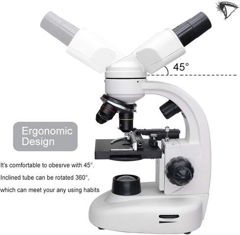 Science Microscope for Beginners Children Student Binocular Biological Microscope,40X- 1600X with 360 Degree Rotatable Head Optical Illuminated Microscope in Saudi Arabia