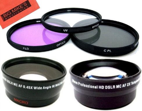 Deluxe Lens Kit for Nikon DL18-50 f/1.8-2.8 Digital Camera - Includes: 46mm Filter Set + 46mm Wide Angle Lens + 46mm Telephoto Lens in Saudi Arabia