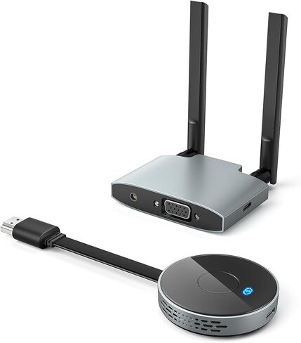 جهاز إرسال واستقبال HDMI لاسلكي 98FT/30M، فك تشفير 4K 1080P@60 هرتز، إخراج فيديو فائق الدقة، التوصيل والتشغيل 5G+2.4G لبث الفيديو والصوت والملف للمراقبة من الكمبيوتر/جهاز العرض/صندوق التلفزيون/الكمبيوتر المحمول in Kuwait