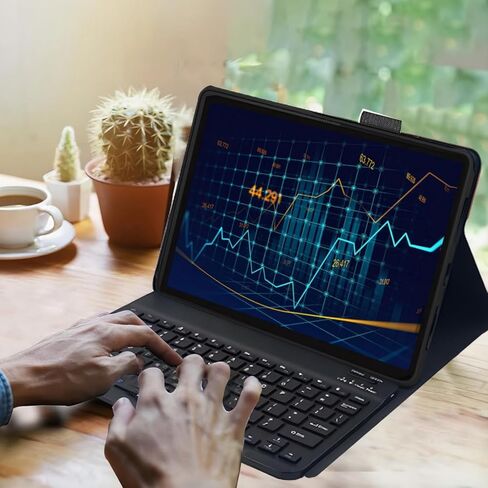 حافظة لوحة مفاتيح قابلة للفصل مع ماوس لاسلكي لجهاز Lenovo Idea Tab Pro 12.7 بوصة 2025 (TB373FU/TB375FC)، حافظة لوحة مفاتيح مغناطيسية لجهاز Lenovo Idea Tab Pro 12.7 بوصة مع حامل قلم، 3 زوايا للتعديل، أسود in Kuwait