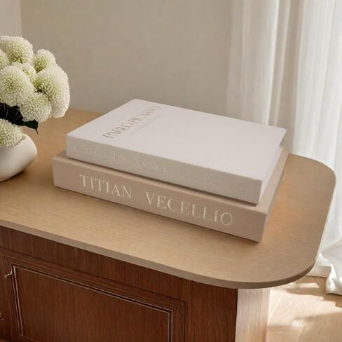 Fake Decorative Books-Set of 2 Linen Coffee Table Book Decor-Aesthetic Faux Storage Box for Home Decoration, Office Bookshelf Decor and as A Keepsake Box in Saudi Arabia