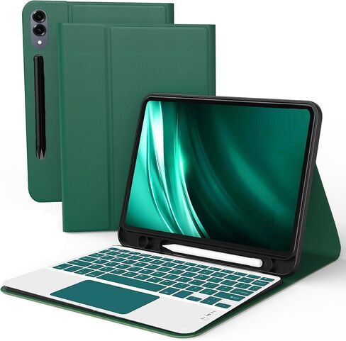 حافظة لوحة مفاتيح لجهاز Samsung Galaxy Tab S10 Lite/S10 FE/S9 FE 5G 10.9 بوصة/S9 11 بوصة، لوحة مفاتيح بإضاءة خلفية بـ 7 ألوان مع حامل قلم رصاص، مغناطيسي قابل للفصل، غطاء جلد PU ممتاز مع خاصية النوم/الاستيقاظ التلقائي، أسود in Kuwait