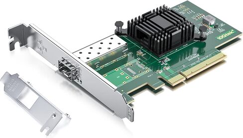 10Gb SFP+ NIC with 10Gbase-LR Transceiver, 10G Single Modee Module,10G Single SFP+ NIC Compare to Intel X520-DA1, PCI Express X8, Support Windows/Linux/VMware in Saudi Arabia