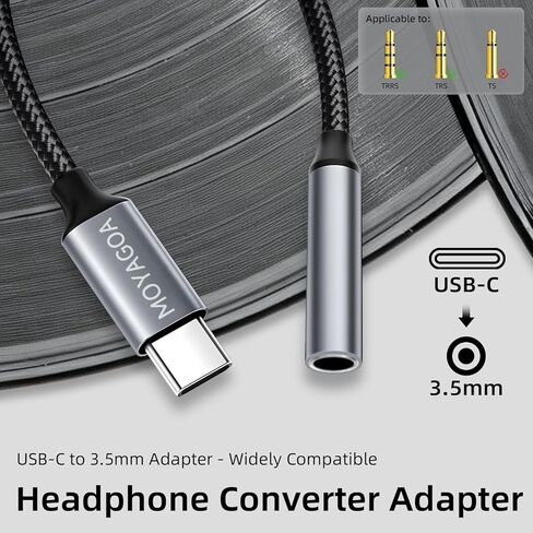 محول مقبس سماعة الرأس الصوتي 3.5 ملم AUX إلى USB-C - محول دونجل من النوع C إلى AUX لهاتف iPhone 17/15/16 وiPad Mac Pack 2 in Kuwait