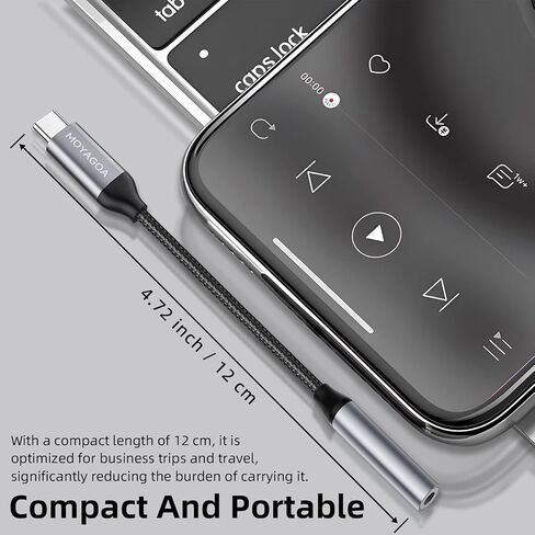 محول مقبس سماعة الرأس الصوتي 3.5 ملم AUX إلى USB-C - محول دونجل من النوع C إلى AUX لهاتف iPhone 17/15/16 وiPad Mac Pack 2 in Kuwait