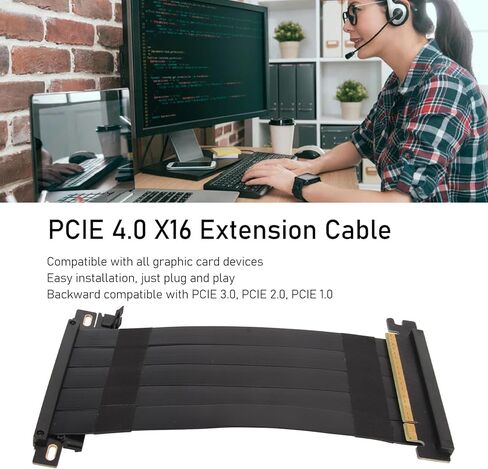 Pcie 4.0 Riser Cable, High Speed Flexible Double Sided 180 Degree Gpu Extension Cable for RTX 4090 & Rx 7900 Xt, Pcie Cable (20cm) in Saudi Arabia