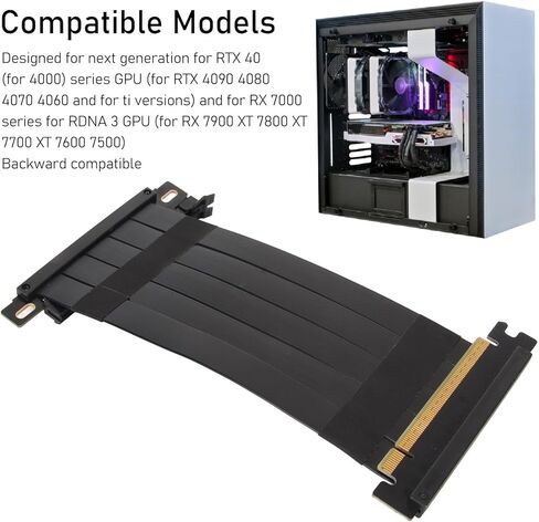 Pcie 4.0 Riser Cable, High Speed Flexible Double Sided 180 Degree Gpu Extension Cable for RTX 4090 & Rx 7900 Xt, Pcie Cable (20cm) in Saudi Arabia