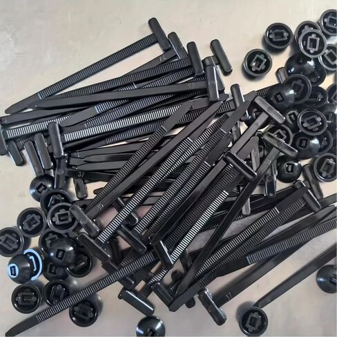 100 Pcs Nylon Universal Cable Tie Buckle - Heavy Duty Self-Locking Zip Ties Holder with Pin & Button Design Plastic Cable Ties Tool in Saudi Arabia