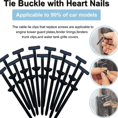 100 Pcs Nylon Universal Cable Tie Buckle - Heavy Duty Self-Locking Zip Ties Holder with Pin & Button Design Plastic Cable Ties Tool in Saudi Arabia