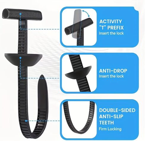 100 Pcs Nylon Universal Cable Tie Buckle - Heavy Duty Self-Locking Zip Ties Holder with Pin & Button Design Plastic Cable Ties Tool in Saudi Arabia
