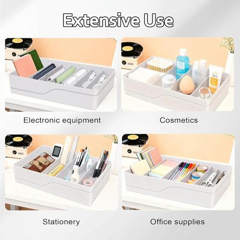 Cable Organizer Storage Box with 7 Wire Ties,Power Cord Organizer with 7 Compartments for Office,Home,Desk Accessories Storage Stationery Supplies (Large Size) in Saudi Arabia