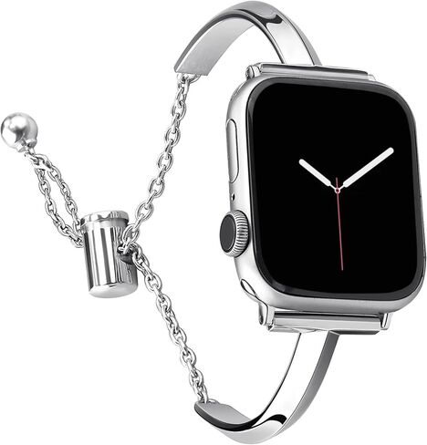 Metal Band Compatible with Apple Watch Band 42mm(Series 10) 41mm 40mm 38mm Series 10 9 8 7 6 5 4 3 2 1 SE，Adjustable Slim Versatile Bangle Bracelet for Women in Saudi Arabia