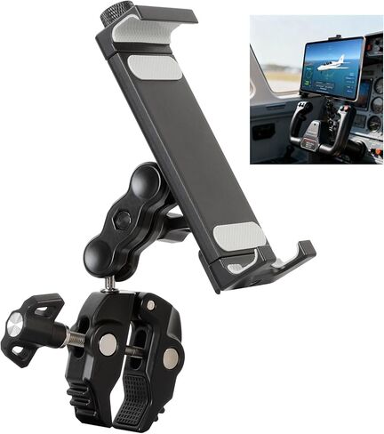 All-Aluminum Alloy Tablet Aircraft Yoke Mount for Boat Helm, 360° Adjustable Clamp Tablet Holder for iPad Pro 13/12.9/11, Air/Mini, Galaxy Tab, iPhone, 4-13 inch Devices in Saudi Arabia