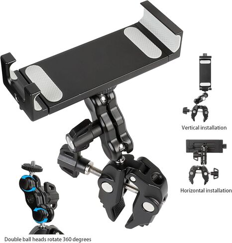 All-Aluminum Alloy Tablet Aircraft Yoke Mount for Boat Helm, 360° Adjustable Clamp Tablet Holder for iPad Pro 13/12.9/11, Air/Mini, Galaxy Tab, iPhone, 4-13 inch Devices in Saudi Arabia