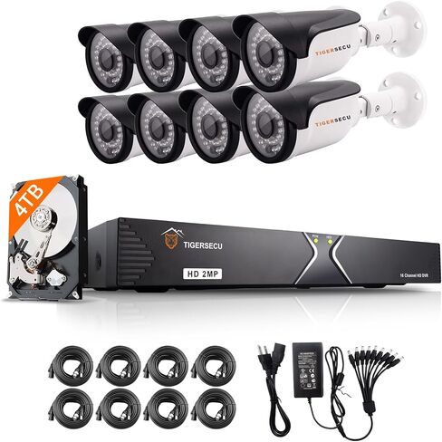 TIGERSECU 1080P 16-Channel 8-Camera DVR Security Bundle with 4TB HDD in Saudi Arabia