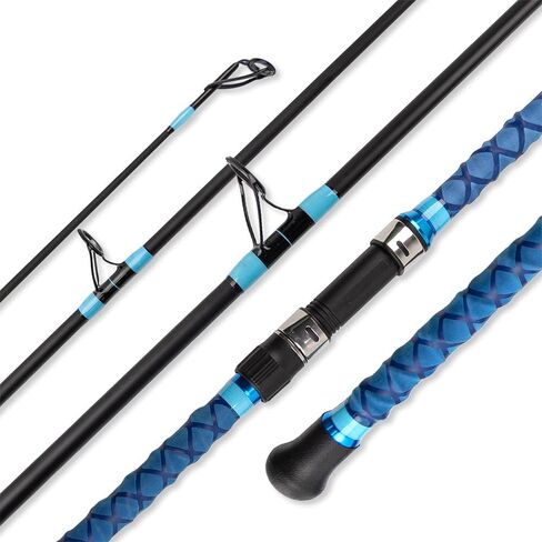 Surf Rod Saltwater 9ft- 4-Piece Carbon Fiber Surf Fishing Rods, Portable Travel Surf Spinning Rod with 20-40lb Power Green Blue in Saudi Arabia