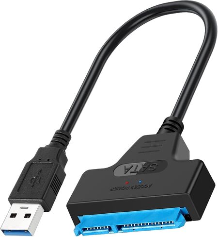 SATA to USB 3.0 Adapter Cable for 2.5 Inch SSD & HDD, External Hard Drive Connector Support UASP SATA III, High Speed Data Transfer Converter for Laptop Data Recovery & Cloning (No 3.5" Drive Support) in Saudi Arabia
