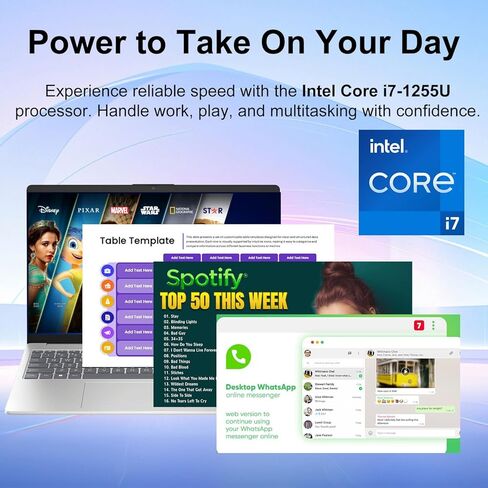 كمبيوتر محمول HP Pavilion مقاس 15.6 بوصة بدقة FHD | معالج Intel i7-1255U 10-Core | ذاكرة وصول عشوائي سعتها 16 جيجابايت | SSD سعة 2 تيرابايت | Windows 11 | بطارية تصل إلى 9 ساعات | شبكة Wi-Fi 6 وكاميرا ويب عالية الدقة سريعة | Bluetooth | تصميم فائق الهدوء  in Saudi Arabia