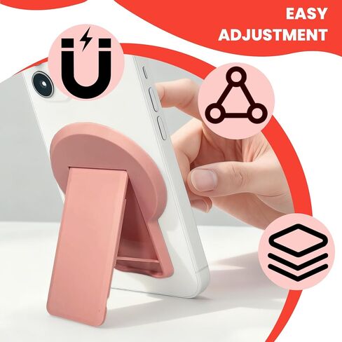 حامل هاتف حلقي قابل للطي، متوافق مع MagSafe - حامل هاتف بمقبض حلقي قابل للدوران 360 درجة، رفيع للغاية وخفيف الوزن للهاتف، أسود in Saudi Arabia
