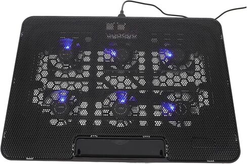 Laptop Cooling Pad with 6 Fans Quiet Cooling Stand Cooler Holder for 15.6-inch Laptops, Black, Suitable for Gaming and Office Use in Saudi Arabia
