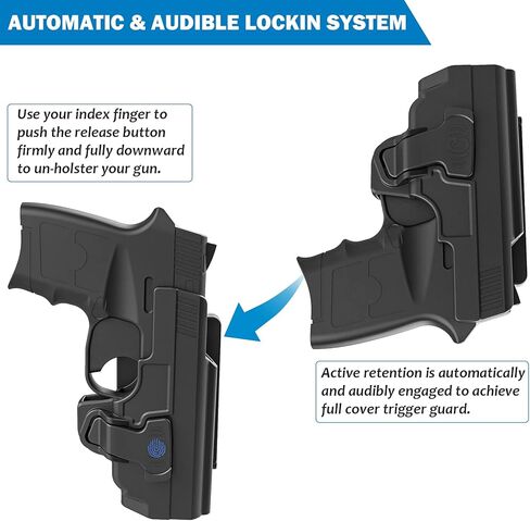 حافظة OWB لـ S&W M&P Bodyguard 380 مع ليزر أحمر متكامل/لا يوجد ليزر، حافظة مسدس بحزام مجداف مفتوح لليد اليمنى لـ M&P Bodyguard .380 مسدس، حافظات قابلة للتعديل 60 درجة مع إطلاق سريع in Kuwait