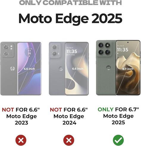 Dexnor for Motorola Moto Edge 2025 Case, [2 Front Frame] [Built-in Magnetic Slide Camera Cover & Kickstand] Heavy Duty Protection Shockproof Phone Case with Screen Protector, 6.7 inch Black in Kuwait