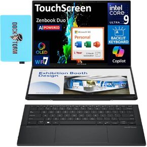 ASUS Zenbook Duo AI Powered 2-in-1 Laptop 14.0" Touchscreen OLED WUXGA Display (Intel Ultra 9-285H, 32GB LPDDR5X, 2TB PCIe SSD, Backlit KB, Win 11 Pro) w/MS 365 Personal, DKZ USB Port Expander in Saudi Arabia