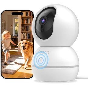 Noorio 2K Indoor Security Camera, Pet Camera with Speaker Pan&Tilt, One Click Call Baby Monitor Night Vision in Kuwait