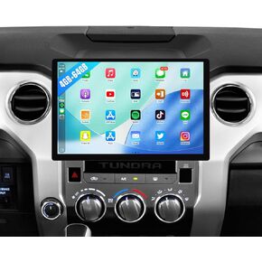 ستيريو سيارة Leadfan لسيارة Toyota Tundra 2014 2015 2016 2017 2018 2019، راديو سيارة Android 13 لسيارة Tundra، 4G+64G 2K GPS كاميرا احتياطية Carplay Android Auto in Kuwait