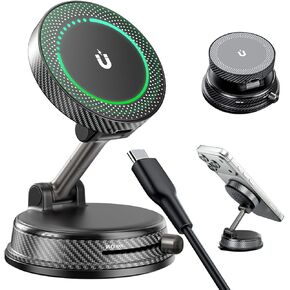 360° Adjustable Radio Magnetic Suction Phone Holder + MagSafe Car Mount for iPhone 17/16/15/14/13/12, Air Plus & More – Perfect for Cars, Kitchen, Bedroom, Gym in Saudi Arabia