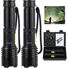 Rechargeable LED Flashlights High Lumen,99,000 Lumens Super Bright Flashlight,Powerful Flash Light 5 Modes for Outdoor Emergency Hiking Camping in Kuwait