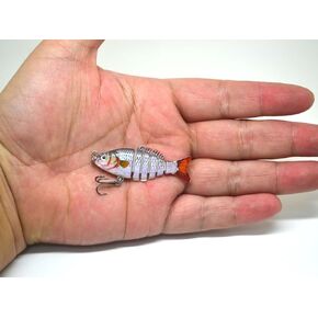 Silver Scaled Fry Multi Jointed Fishing Lure Swimbait Musky bass 2" (50mm) / 2g / 6 Segments in Saudi Arabia