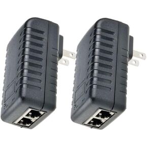 قطعتان من حاقن POE 24V1A مع قابس حائط مدمج - بيانات إيثرنت + محول طاقة لهواتف IP، وكاميرات CCTV، والبوابات، ومحطات الشبكة 24 فولت in Kuwait