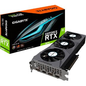 بطاقة رسومات GIGABYTE GeForce RTX 3070 Eagle OC 8G (REV2.0)، 3X WINDFORCE Fans، LHR، 8GB 256-bit GDDR6، GV-N3070EAGLE OC-8GD REV2.0 بطاقة فيديو (متجددة) in Kuwait
