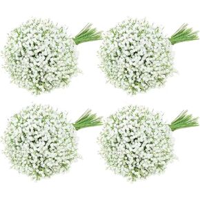 120 قطعة من زهور التنفس الاصطناعية بالجملة، زهور التنفس الاصطناعية للأطفال زهور صناعية بيضاء ديكور جيبسوفيلا لتزيين المنزل وحفلات الزفاف (120 قطعة) in Kuwait