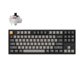 لوحة مفاتيح ميكانيكية سلكية Keychron C1 Pro تخطيط TKL، إضاءة خلفية RGB قابلة للبرمجة QMK مع مفتاح أحمر صامت K Pro قابل للتبديل السريع، أغطية مفاتيح PBT مزدوجة اللقطة من OEM متوافقة مع نظام التشغيل Mac Windows Linux in Kuwait