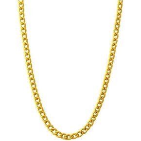 سلسلة ربط كوبي من الذهب الصلب عيار 10 قيراط للرجال والنساء - قلادة سلسلة ربط كوبي من الذهب الأصفر الحقيقي عيار 10 قيراط للرجال مع مجوهرات بمشبك مخلب جراد البحر (2 مم، 20 بوصة) in Kuwait