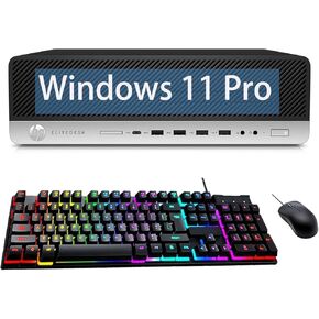كمبيوتر مكتبي HP EliteDesk 800 G4 SFF، كور i5-8500، ذاكرة الوصول العشوائي 8 جيجابايت، 256 جيجابايت SSD، USB WiFi وبلوتوث، لوحة مفاتيح، ماوس، Windows 11 Pro (متجدد) in Kuwait