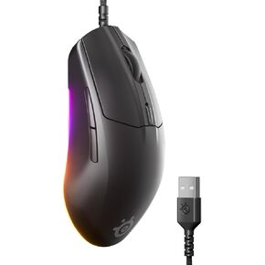 ماوس الألعاب SteelSeries Rival 3 Gen 2 — مستشعر بصري TrueMove Core بدقة 8500 نقطة في البوصة — متانة تبلغ 60 مليون نقرة — زمن استجابة منخفض — 77 جرامًا خفيف الوزن — أقدام PTFE بنسبة 100% — RGB — أسود (متجدد) in Kuwait