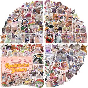 مجموعة 200 قطعة من ملصقات القطط المجسمة، ملصقات Kawaii Cat Meme ملصقات مضحكة للقطط لزجاجات المياه وحقيبة الأمتعة والكمبيوتر المحمول، ملصقات من الفينيل مقاومة للماء DIY هدايا للبالغين in Kuwait