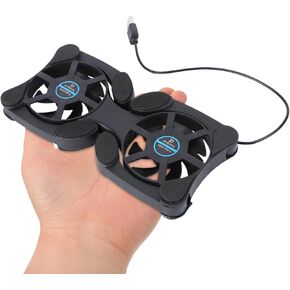 Portable Foldable Laptop Cooler Cooling Pad with Dual Fans for Notebooks, Compact Dark USB Computer Cooler Stand for Travel and Home Use in Kuwait
