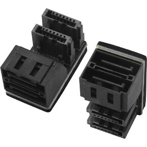 محول اللوحة الأم SATA 180 درجة، محول موصل SATA 7-Pin أنثى إلى 7-Pin ذكر. مناسب للكمبيوتر/SSD/HDD اللوحة الأم مقبس توسيع المنفذ المزدوج (2-Pack/180 درجة) in Kuwait