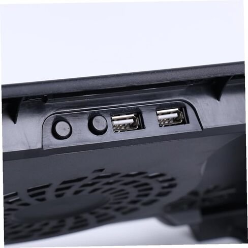 حامل تبريد للكمبيوتر المحمول Kisangel USB مع 5 مراوح تبريد متعددة الزوايا وقاعدة تبريد للكمبيوتر المحمول قابلة للتعديل مع مبدد حراري مضاد للانزلاق للألعاب والاستخدام المكتبي، أسود in Kuwait