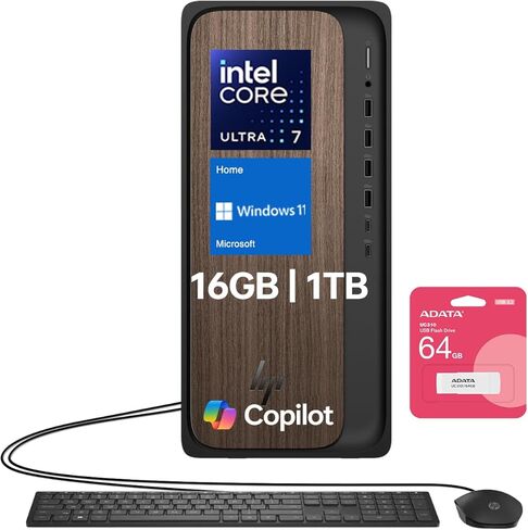 سطح المكتب البرجي HP OmniDesk (Envy Next Brand) M03 لمستخدمي المنزل والمكتب، أداء فائق 7 265 للعمل الإبداعي، RTX 5060، 64 جيجابايت DDR5، 2 تيرابايت SSD، W11H، KB & M، حزمة مع محرك أقراص فلاش USB ADATA 64 جيجابايت in Saudi Arabia